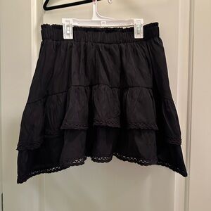 Women’s black ruffle skirt